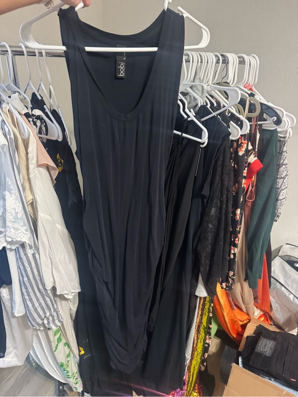 bobi Black Sleeveless Tank Dress